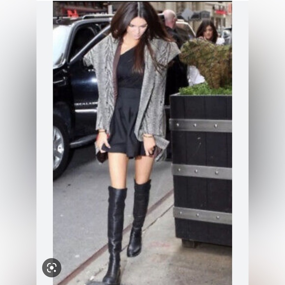 Stuart Weizmann Iconic 50/50 Black Leather Over the Knee Women’s Boot 7.5M NIB - Picture 6 of 8